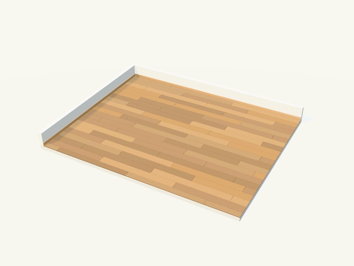 Rendu 3D indicatif : parquet contrecollé chêne.