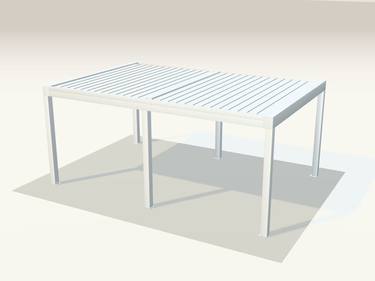 Rendu 3D indicatif : pergola bioclimatique autoportante.