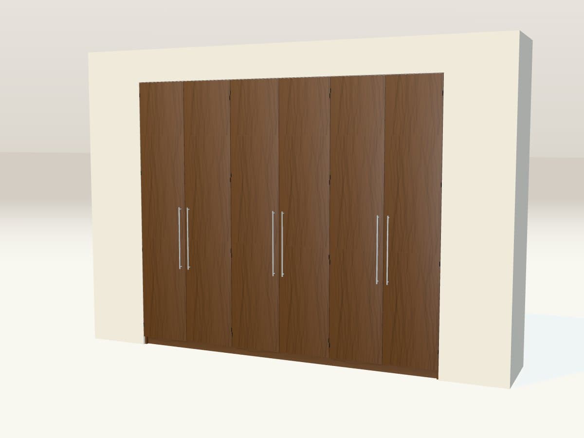 Rendu 3D indicatif : dressing fermé noyer.