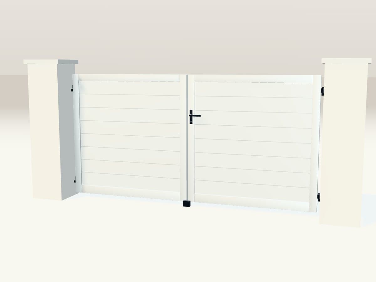 Rendu 3D indicatif : portail battant aluminium.