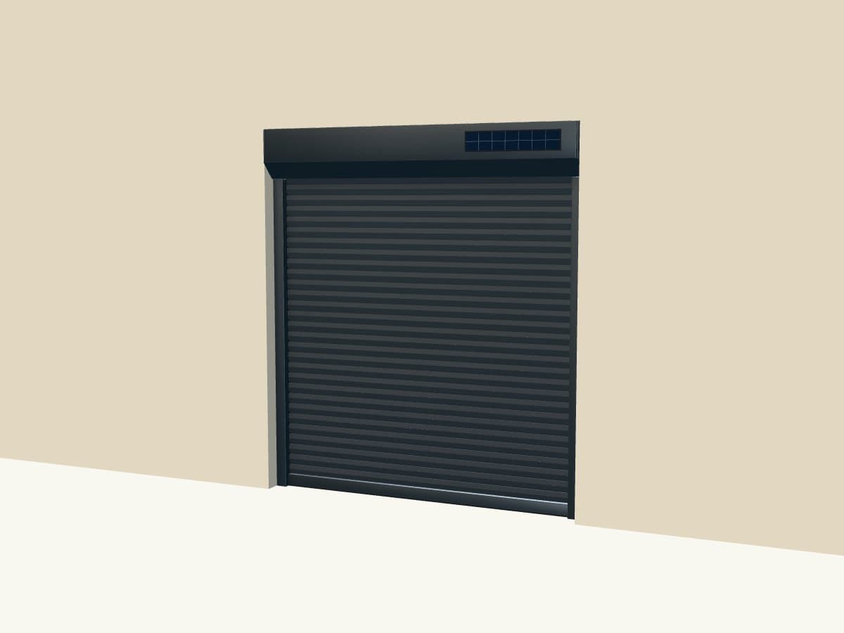 Rendu 3D indicatif : volet roulant solaire aluminium.